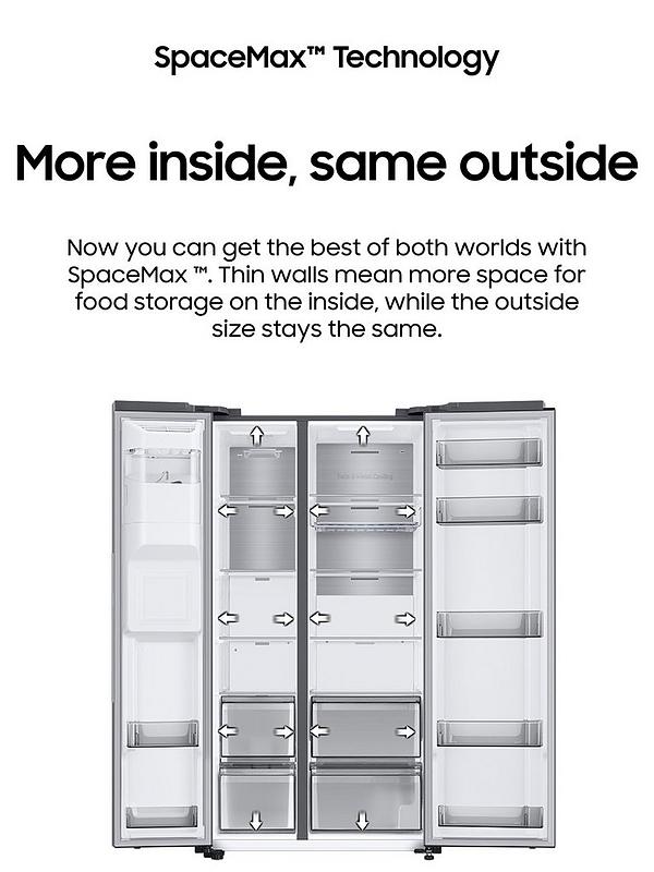 Samsung RS66A8101S9/EU Series 6 American-Style Fridge Freezer with SpaceMax Technology - E Rated - Silver - Image 3